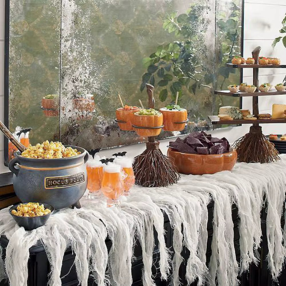Witches Cauldron Serving Bowls Resin Candy Bucket for Halloween Party Indoor Outdoor Home Kitchen Halloween Party Decorations